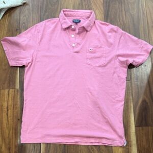 Fish Hippie Men's Pink Striped Polo Shirt